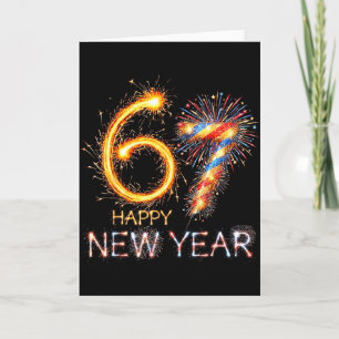 Happy New Year 2026 67th Bday Fireworks Number 67  Card