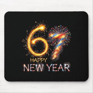 Happy New Year 2026 67th Bday Fireworks Number 67 Mouse Pad