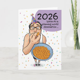 Happy New Year 2026 AI Artificial Intelligence  Holiday Card