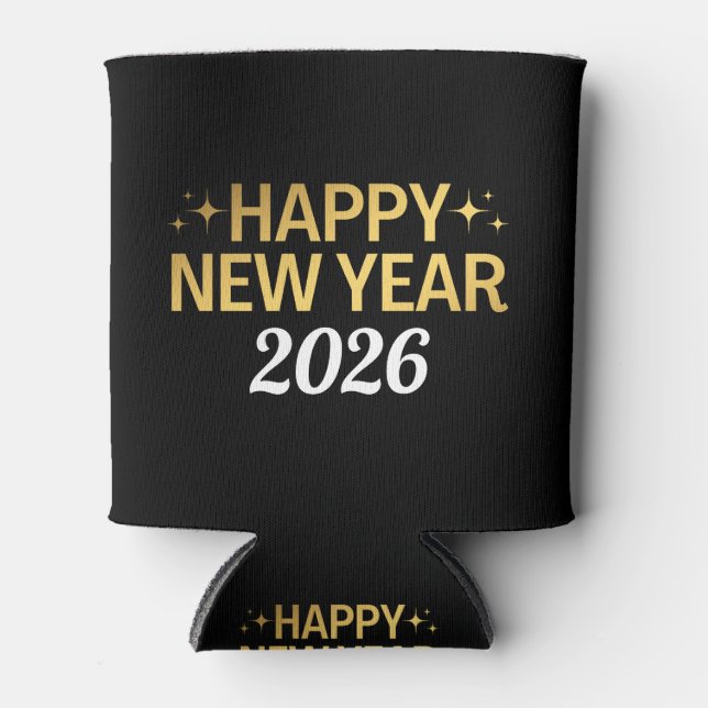 Happy New Year 2026 Can Cooler (Front)