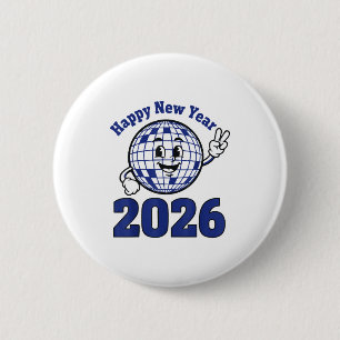 Happy New Year 2026 Celebration Design  2 Inch Round Button