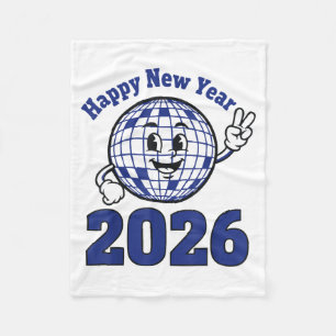 Happy New Year 2026 Celebration Design Fleece Blanket