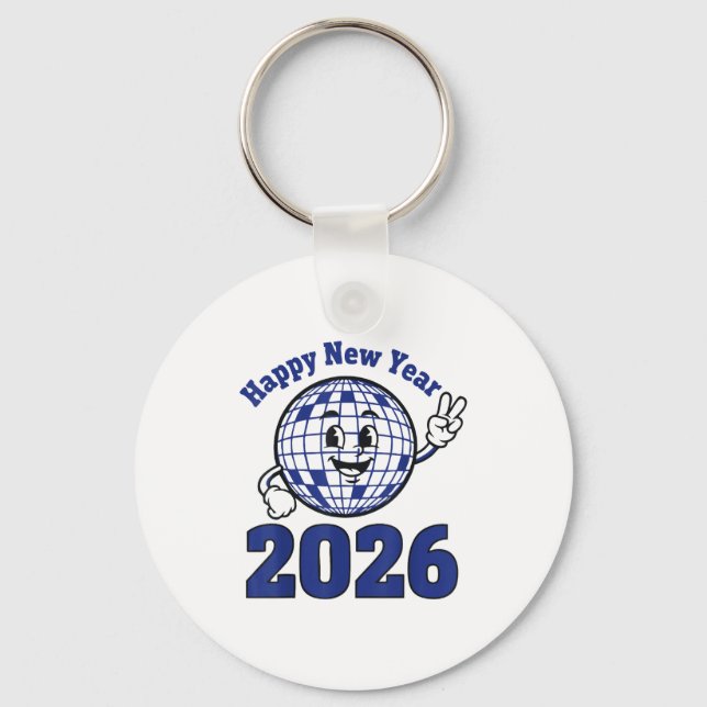 Happy New Year 2026 Celebration Design  Keychain (Front)