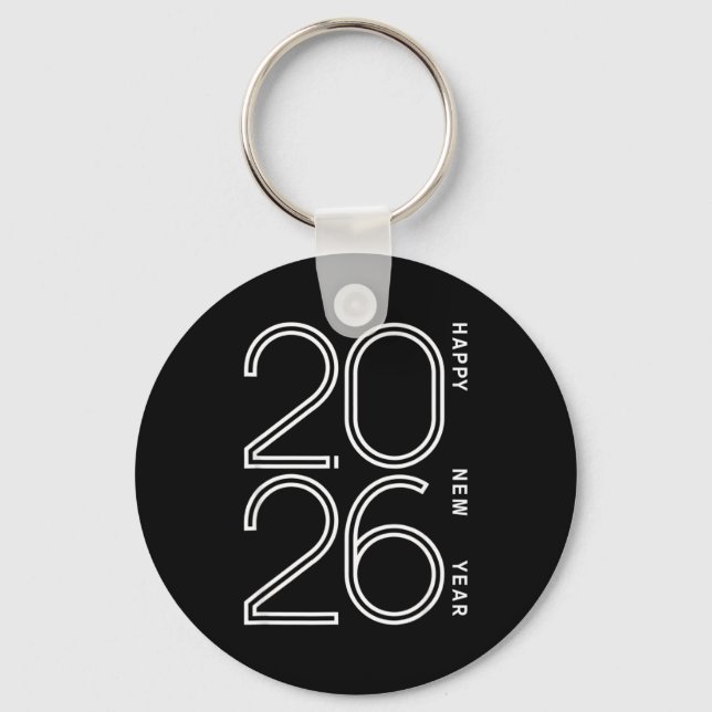 Happy New Year 2026 Celebration Eve Party Men Wome Keychain (Front)