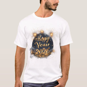 Happy New Year 2026 Celebration - Modern Gold  T-Shirt
