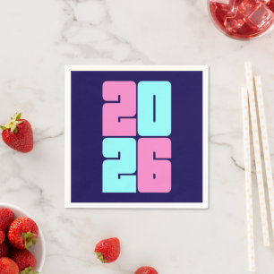 Happy New Year 2026 Celebration Napkin
