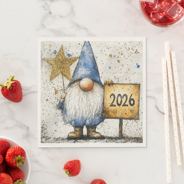 Happy New Year, 2026, Celebration Napkin (Insitu)
