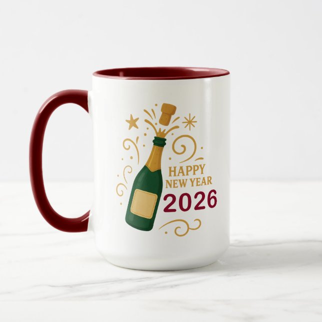 Happy New Year 2026 Champagne | Combo Mug (Left)