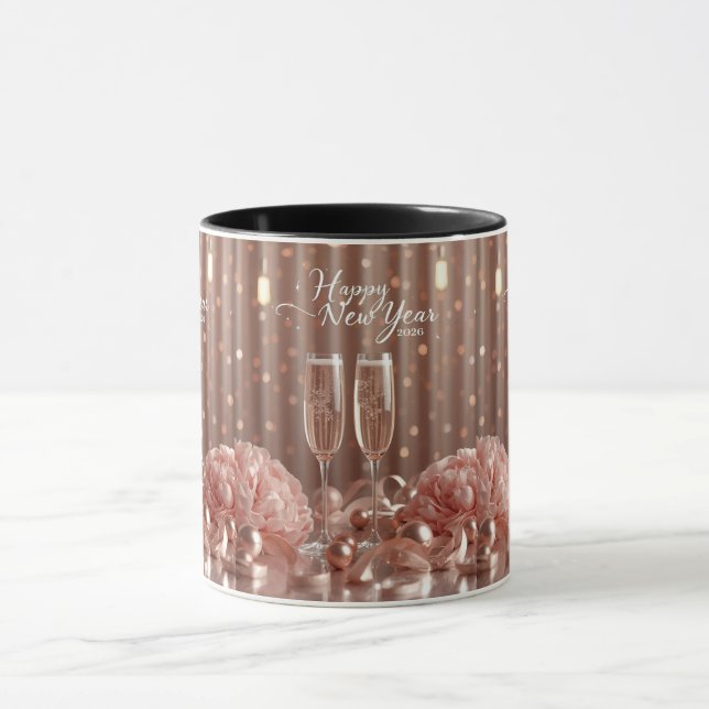 happy new year 2026 champagne lights mug (Center)
