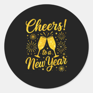 Happy New Year 2026 Cheers To A New Year Fireworks Classic Round Sticker