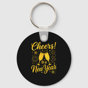 Happy New Year 2026 Cheers To A New Year Fireworks Keychain