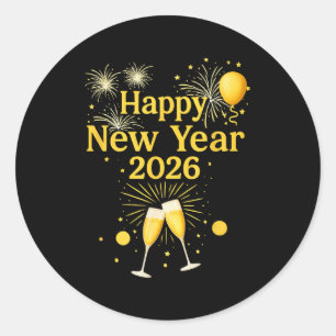 Happy New Year 2026  Classic Round Sticker