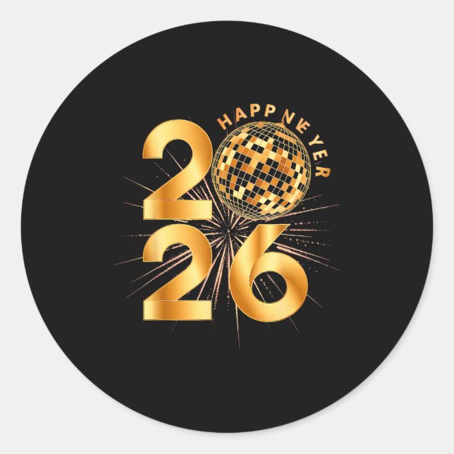Happy New Year 2026  Classic Round Sticker (Front)
