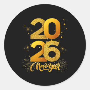 Happy New Year 2026  Classic Round Sticker