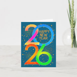 Happy New Year 2026 Color P New Year Eve's Men Wom Card