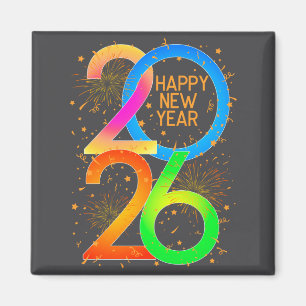 Happy New Year 2026 Color P New Year Eve's Men Wom Magnet