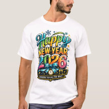 Happy New Year 2026 Colourful Retro Celebration De