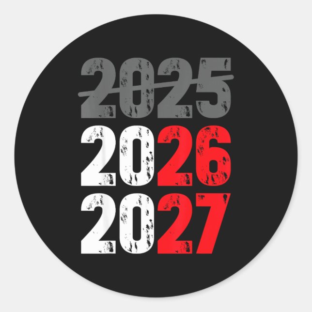 Happy New Year 2026 Coming Soon 2027 Funny 67 Meme Classic Round Sticker (Front)