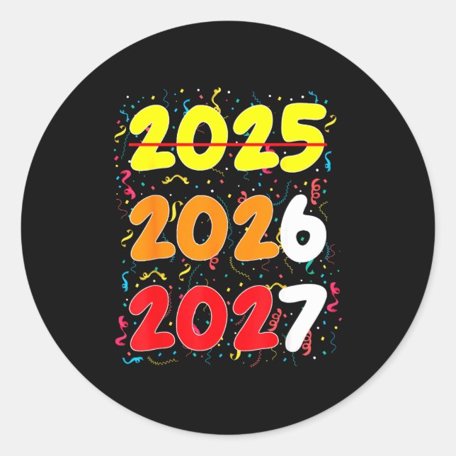 Happy New Year 2026 Coming Soon 2027 Funny 67 Meme Classic Round Sticker (Front)