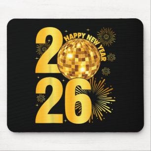 Happy New Year 2026 Coquette Bow Disco Ball New Ye Mouse Pad