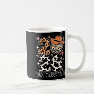 Happy New Year 2026 Cowgirl Disco Ball Western Leo Coffee Mug