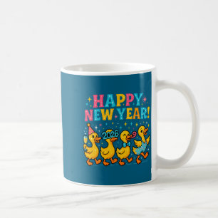Happy New Year 2026 Cute Duck Party Gift Long Slee Coffee Mug