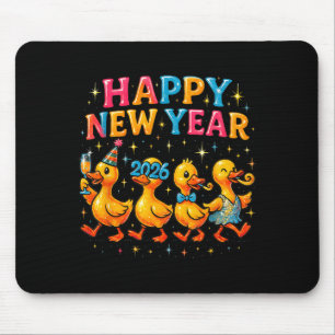 Happy New Year 2026 Cute Duck Party Gift Mouse Pad
