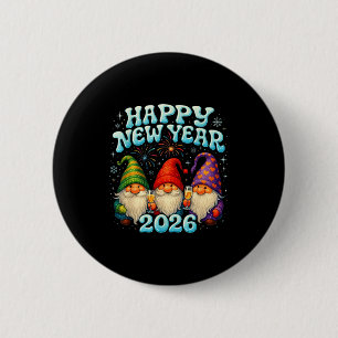 Happy New Year 2026 Cute Gnome Party Gift  2 Inch Round Button