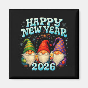 Happy New Year 2026 Cute Gnome Party Gift  Magnet