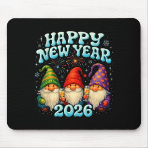 Happy New Year 2026 Cute Gnome Party Gift Mouse Pad
