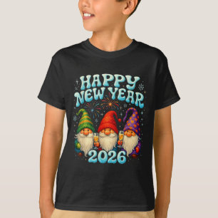 Happy New Year 2026 Cute Gnome Party Gift  T-Shirt