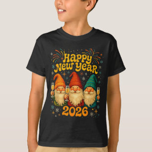 Happy New Year 2026 Cute Gnome Party Gift T-Shirt
