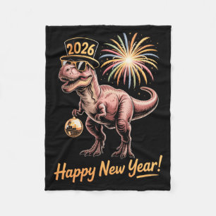 Happy New Year 2026 Dinosaur Funny Dino Tee For Ad Fleece Blanket