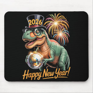 Happy New Year 2026 Dinosaur Funny T-rex Tee For K Mouse Pad
