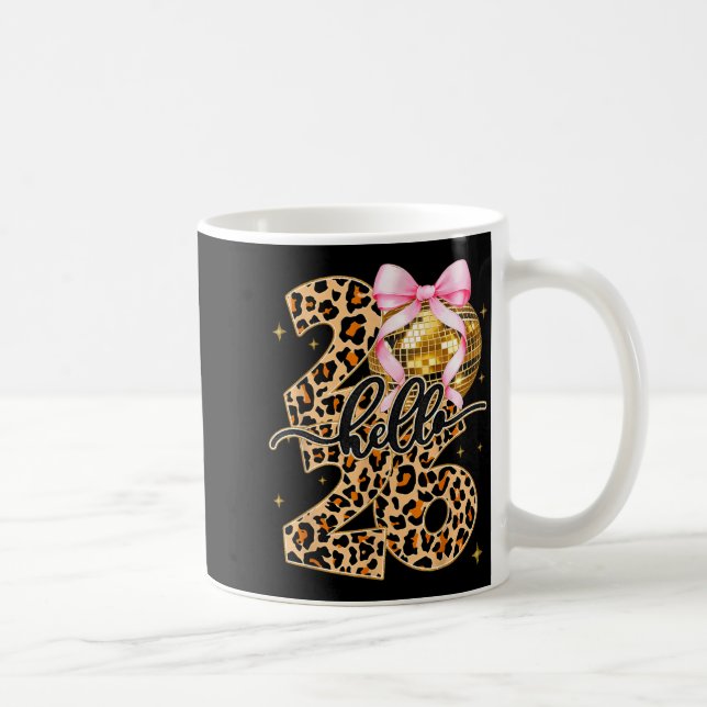 Happy New Year 2026 Disco Ball Bow New Year's Eve  Coffee Mug (Right)