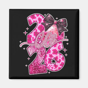 Happy New Year 2026 Disco Ball Bow New Year's Eve  Magnet