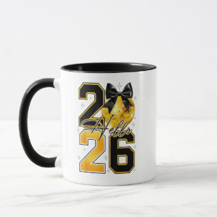 Happy New Year 2026 Disco Ball Bow New Year's Eve Mug