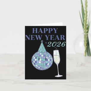Happy New Year 2026 Disco Ball Celebration  Card