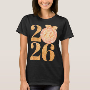 Happy New Year 2026 Disco Ball Coquette Bow New Ye T-Shirt