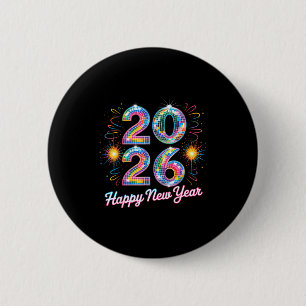Happy New Year 2026 Disco Ball Retro Family Matchi 2 Inch Round Button