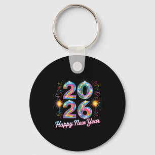 Happy New Year 2026 Disco Ball Retro Family Matchi Keychain