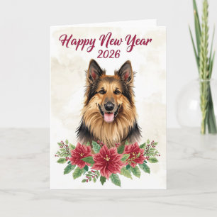 Happy New Year 2026 Dog Greeting Card