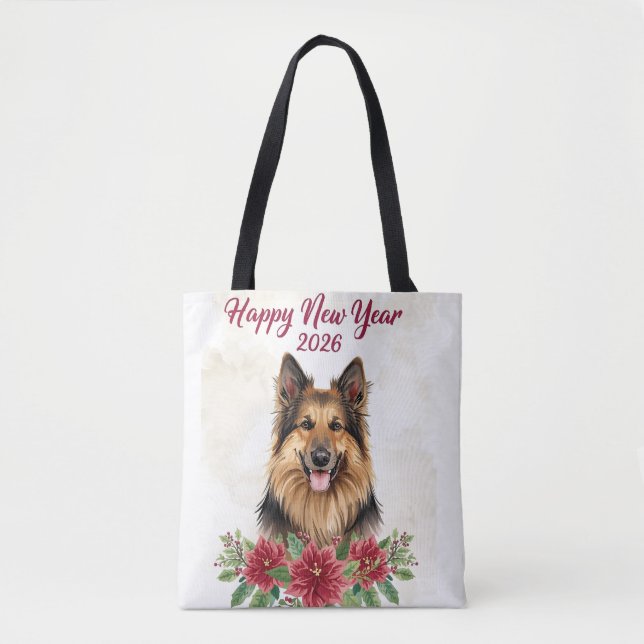 Happy New Year 2026 Dog Lover Tote Bag (Front)