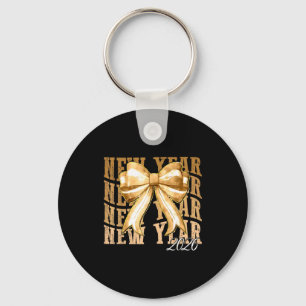Happy New Year 2026 Eve Coquette Party Golden Fami Keychain