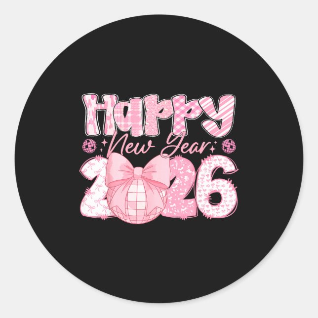 Happy New Year 2026 Eve Party Family Matching Men  Classic Round Sticker (Front)