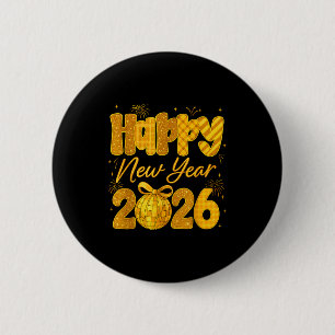 Happy New Year 2026 Eve Party Gold Family Matching 2 Inch Round Button