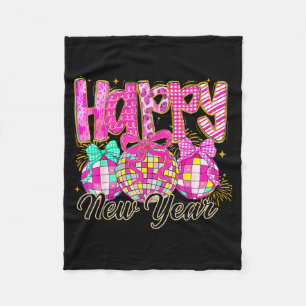 Happy New Year 2026 Family Celebration New Years E Fleece Blanket
