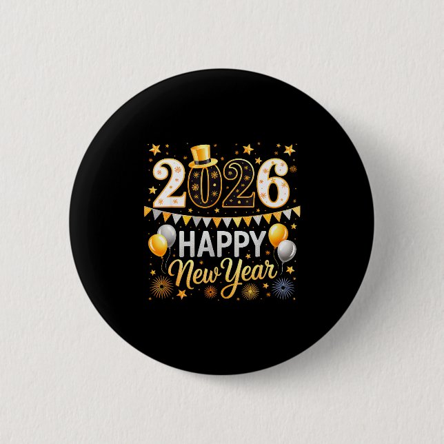 Happy New Year 2026 Family Matching New Year Firew 2 Inch Round Button (Front)