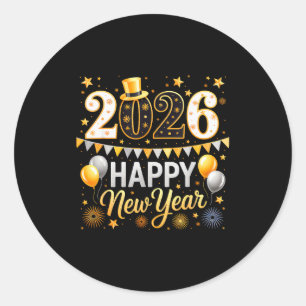 Happy New Year 2026 Family Matching New Year Firew Classic Round Sticker