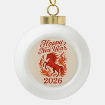 Happy New Year 2026 Fiery Horse